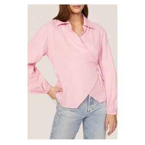 Love Whit Double Tie Long Sleeve Wrap Blouse, New
